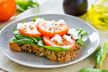 Feta and Spinach sandwich