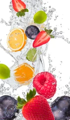Fotobehang Fresh fruit in water splash © verca