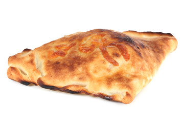 Pizza calzone isolated on white