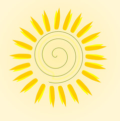 Abstract summer sun with yellow background