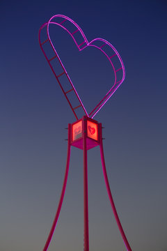 Giant red Heart with light