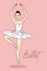 Illustration with ballet dancer