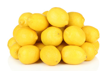 Ripe lemons isolated on white