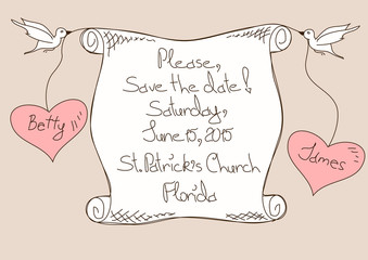 Wedding invitation or card