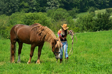 Girl with a horse