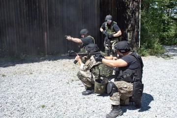 special police unit in training, school