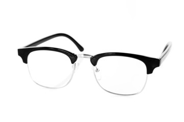Black Eye Glasses Isolated on White.  black glasses on a white b
