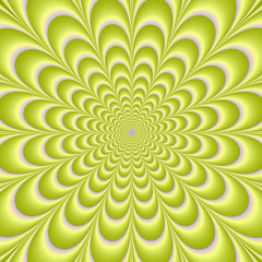 Lime Green and Violet Rosette