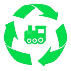 Locomotive dans un symbole recyclage