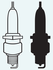 Vehicle spark plug isolated on blue background