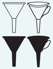 Funnel made isolated on blue background