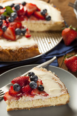 Homemade Strawberry and Blueberry Cheesecake