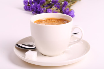 Coffee and flowers
