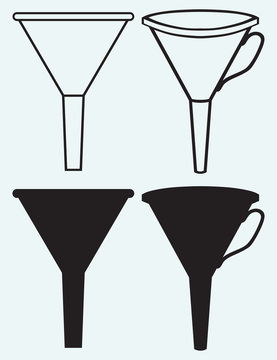 Funnel made isolated on blue background