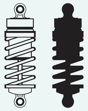 Shock absorber isolated on blue background