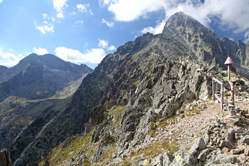 Fototapeta na wymiar View from Velka Lomnicka veza - peak in High Tatras, Slovakia
