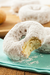 White Homemade Powdered Donuts