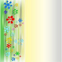 abstract background with flowers and courtain