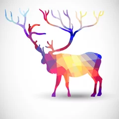 Peel and stick wall murals Geometric Animals Silhouette of a deer of geometric shapes