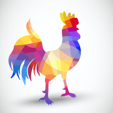 Abstract rooster of geometric shapes