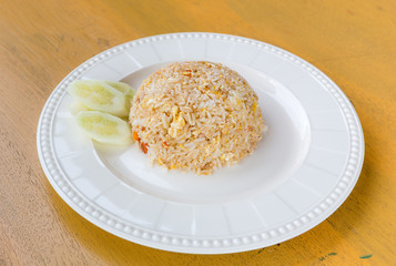 fried rice thai style on white dish