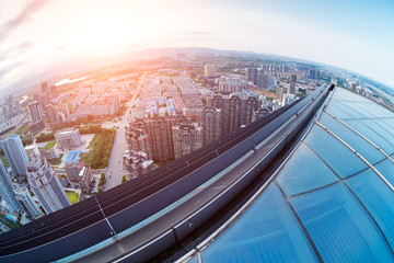 Aerial views of the city