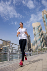 woman jogging at morning