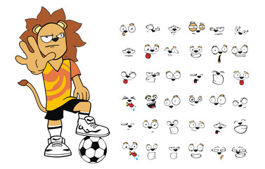lion soccer kid cartoon set8