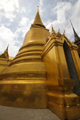 Golden pagoda covered with pieces of mosaic