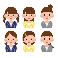 Fototapeta premium 女性 髪型 OL セット
