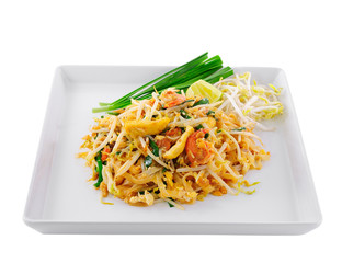 Thai food Pad thai , Stir fry noodles with shrimp