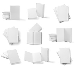 Obraz premium book notebook textbook white blank paper template