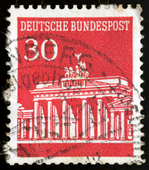 German stamp, Briefmarke Deutsche Bundespost Brandenburger Tor 3