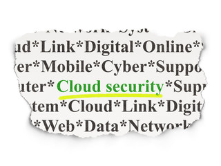 Cloud networking concept: Cloud Security on Paper background