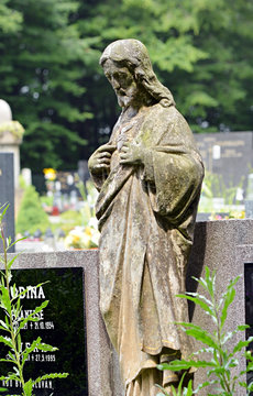 Statue of Jesus Christ in a cemetery