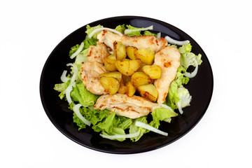 assiette de salade de poulet