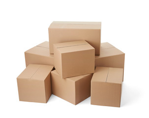 cardboard box package moving transportation delivery stack