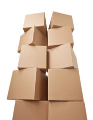 cardboard box package moving transportation delivery stack