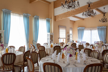 Mediterranean interior - set tables
