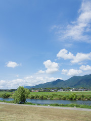 summer sky and river