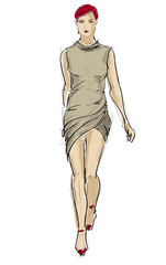 Fototapeta premium SKETCH. fashion girls