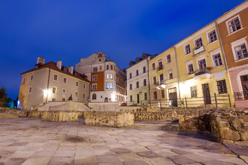 Fototapeta na wymiar Lublin Stare Miasto w nocy, Polska