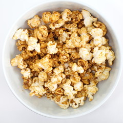 Popcorn isolated on the white background
