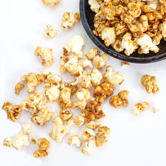 Popcorn isolated on the white background