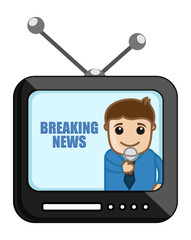 TV Reporter - News Concept - Business Cartoons