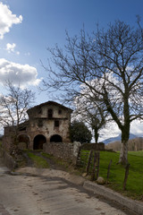 Fototapeta na wymiar Tray landscape Sare, Basque Country, France