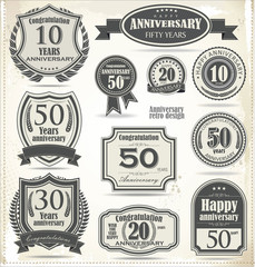 Obraz premium Anniversary sign collection, retro design
