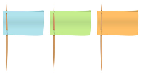 Notepapers on toothpicks