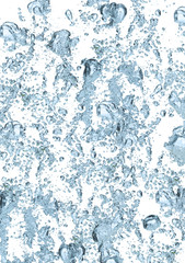 Water bubbles on white background