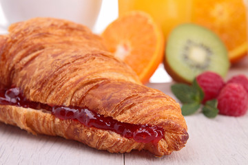 close up on croissant